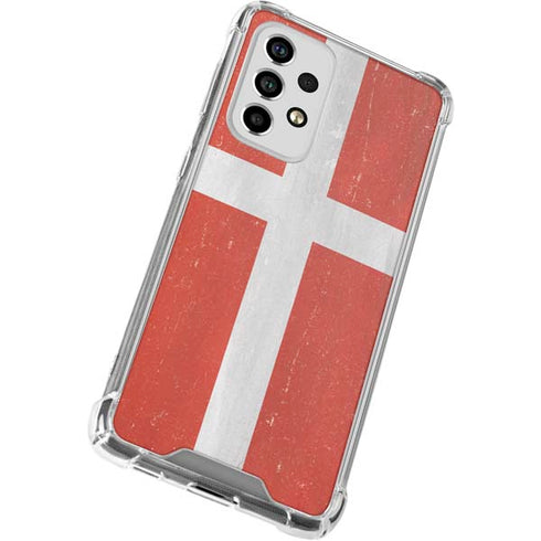 Denmark Flag Distressed Galaxy A53 5G Clear Case